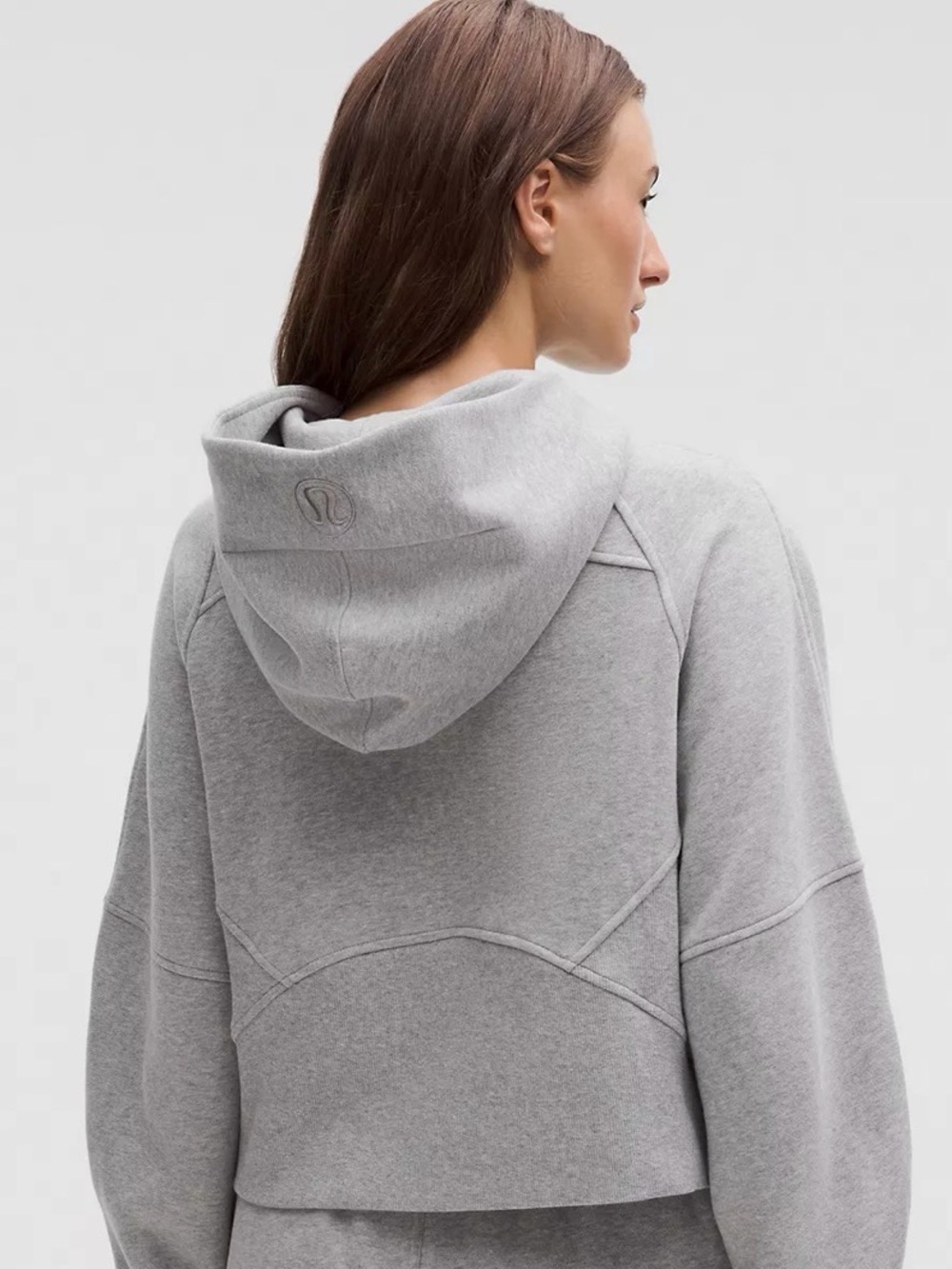 lululemon athletica Gray crop scuba Women's hoodie EUC size M/L half zip